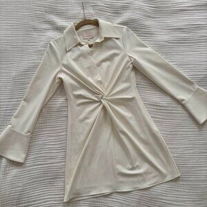 Cinq a Sept McKenna Twist Front Mini Dress White Size 4